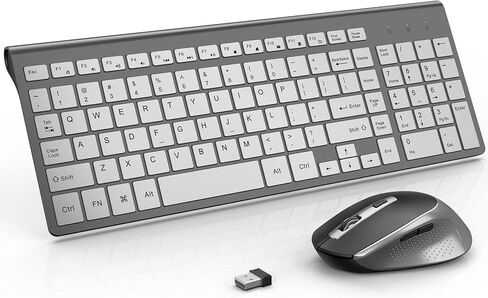Wireless Keyboard Mouse Combo, J JOYACCESS 2.4G Ergonomic Computer Keyboard,Ergonomic Wireless Mouse for PC,Windows, Laptop, Desktop, Chromebook,Mac-Grey in Saudi Arabia