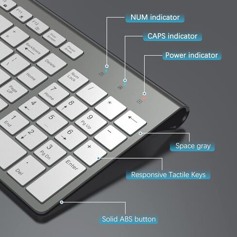 Wireless Keyboard Mouse Combo, J JOYACCESS 2.4G Ergonomic Computer Keyboard,Ergonomic Wireless Mouse for PC,Windows, Laptop, Desktop, Chromebook,Mac-Grey in Saudi Arabia