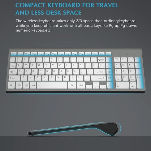 Wireless Keyboard Mouse Combo, J JOYACCESS 2.4G Ergonomic Computer Keyboard,Ergonomic Wireless Mouse for PC,Windows, Laptop, Desktop, Chromebook,Mac-Grey in Saudi Arabia