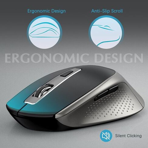Wireless Keyboard Mouse Combo, J JOYACCESS 2.4G Ergonomic Computer Keyboard,Ergonomic Wireless Mouse for PC,Windows, Laptop, Desktop, Chromebook,Mac-Grey in Saudi Arabia
