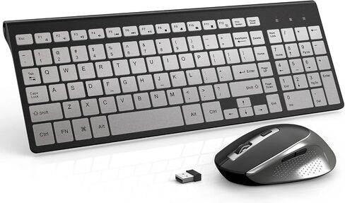 Wireless Keyboard Mouse Combo, J JOYACCESS 2.4G Ergonomic Computer Keyboard,Ergonomic Wireless Mouse for PC,Windows, Laptop, Desktop, Chromebook,Mac-Grey in Saudi Arabia