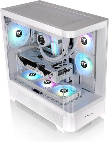 Thermaltake View 390 Air; Mid Tower; 2x120mm CT Fans Included; 360mm Radiator Support; 420mm GPU Clearance; Hidden Connector Support; Rotatable PCIe Slots; 200mm PSU Clearance; Black; CA-11F-00M1WN-00 in Saudi Arabia