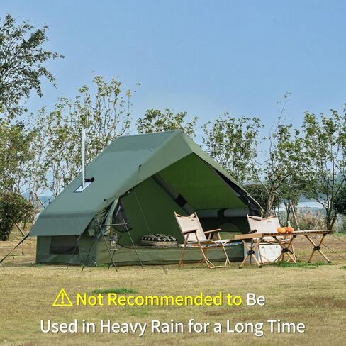 12SQ Green Therming Camping Tent مع مضخة يدوية سهلة الإعداد للماء مقاوم للماء في الهواء الطلق في الهواء الطلق لخيمة 6-8 شخص أوكسفورد 4 موسم Glamping Air Tents House مع نوافذ وباب شبكية in Kuwait