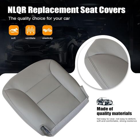 NLQR #522 Med Tan Front Passenger Side Bottom Replacement Microfiber Leather Seat Covers Compatible with Chevy Silverado 1500 2500 3500 Tahoe Suburban 1500 2500 Sierra Yukon 1995 1996 1997 1998 1999 in Saudi Arabia