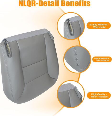 NLQR #522 Med Tan Front Passenger Side Bottom Replacement Microfiber Leather Seat Covers Compatible with Chevy Silverado 1500 2500 3500 Tahoe Suburban 1500 2500 Sierra Yukon 1995 1996 1997 1998 1999 in Saudi Arabia