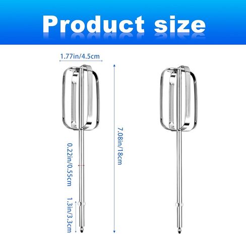2pcs Hand Mixer Beaters Attachments Compatible with BLACK & DECKER, Universal Stainless Steel Hand Mixer Turbo Beaters Replacement for Cooking and Baking Tool Accessory in Kuwait