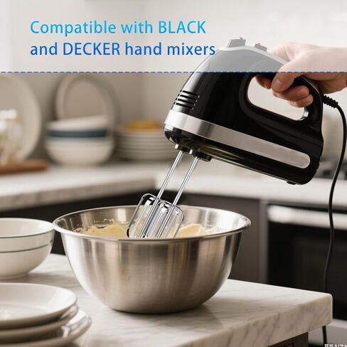 2pcs Hand Mixer Beaters Attachments Compatible with BLACK & DECKER, Universal Stainless Steel Hand Mixer Turbo Beaters Replacement for Cooking and Baking Tool Accessory in Kuwait