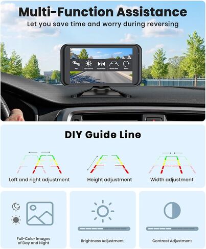 AUTO-VOX Wireless Backup Camera: 5" 1080P HD Dual-Channel Monitor, Easy Installation,Stable Digital Transmission Signal,IP69K Waterproof Night Vision Back Up Camera for Truck,SUV,Pickup,Car,Trailer in Saudi Arabia