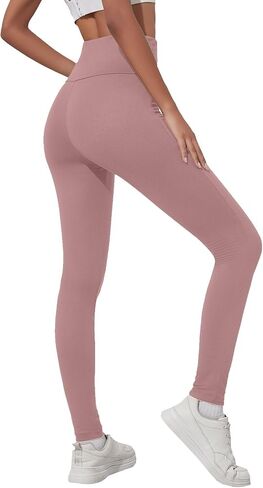 Buttery Soft Leggings with Pockets, High Waisted Tummy Control No See Through Workout Yoga Pants for Women in Saudi Arabia