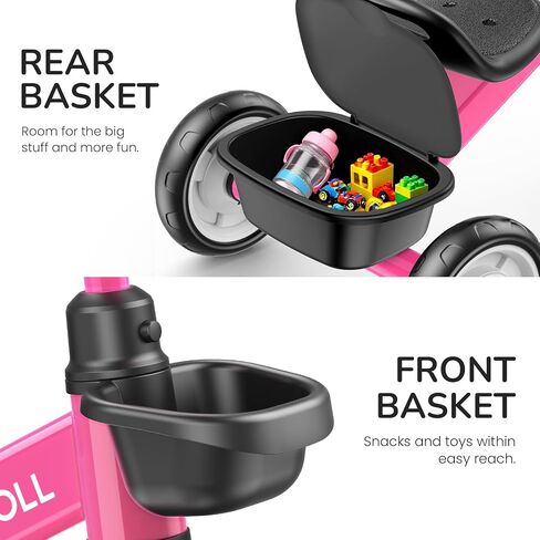 Umatoll Tricycle for Toddlers 2-5 Year Old, Ajustable Toddler Bike Outdoor Toys, Birthday Gift for Girl Age 2-4, Trike with Light up Wheels in Saudi Arabia
