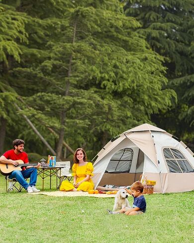 Instant Tent Person - Automatic Pop Up Camping Tent/Silver Coating UV Protection, Waterproof Portable for Backpacking & Camping with Carring Bag(Easy Setup & Fold) in Saudi Arabia