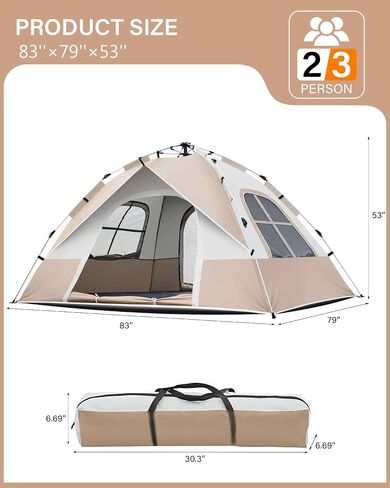 Instant Tent Person - Automatic Pop Up Camping Tent/Silver Coating UV Protection, Waterproof Portable for Backpacking & Camping with Carring Bag(Easy Setup & Fold) in Saudi Arabia