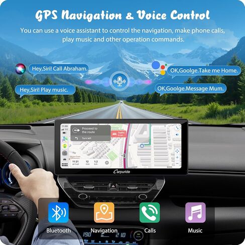 شاشة Carpuride W903S Wireless Carplay & Android Auto مع 3 قناة Dash Cam ، 4K الأمامية والخلفية 1080 بكسل ، 1080 بكسل كاميرا كابينة الأشعة تحت الحمراء للسيارات مع بطاقة 64 جيجابايت ، تسجيل حلقة ، بلوتوث in Kuwait