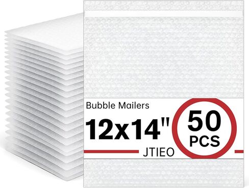 JTIEO 50 Pcs 8''x12'' Bubble Out Bags, Clear Self-Adhesive Pouch Wraps, Upgraded Double-Walled Cushioning for Shipping, Packing, Storage and Moving in Kuwait