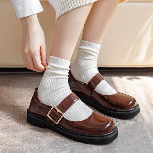 Women’s Crew Socks 6 Pairs - Casual Athletic Aesthetic Socks, Comfortable Daily & Active Wear in Saudi Arabia
