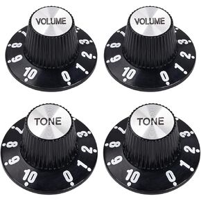 Banworks Guitar Control Knobs Metric 18-Spline 2 Tone 2 Volume Knobs Speed Knobs Aluminum Top Witch Hat Knobs 6mm (15/64") for Epiphone Les Paul SG Style Electric Guitars 4Pcs JT/XN-14 Light Cream in Kuwait