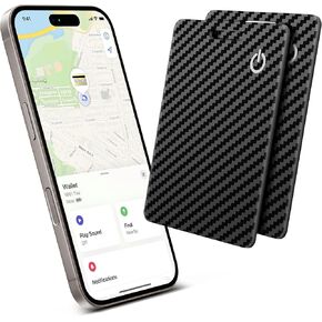 بطاقة تعقب المحفظة (iOS فقط) ، تتبع محفظة بطاقة ذكية قابلة لإعادة الشحن لـ Apple Find ، Thin Bluetooth Tracking Card Tracker ، Finder Key for Keys ، حقائب ، جواز سفر ، ألياف الكربون أسود in Kuwait