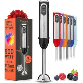 Multi-Use Immersion Blender, Hand Blender with Powerful Copper Motor 800W, High Speed, Turbo Mode, 3 in 1 Handheld Blender Stick Stainless Steel Blades, Whisk, Beaker with Measuring Marks, and Chopper in Saudi Arabia