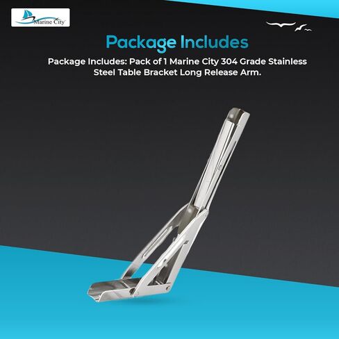 ذراع طاولة MARINE CITY طويل الإصدار، دعامة رف قابلة للطي من الفولاذ المقاوم للصدأ 304، ذراع 30.48 سم، يدعم 550 رطل، تصميم موفر للمساحة للبحرية والقوارب والطاولات والأرفف ورفوف التخزين (عبوة من قطعة واحدة) in Saudi Arabia