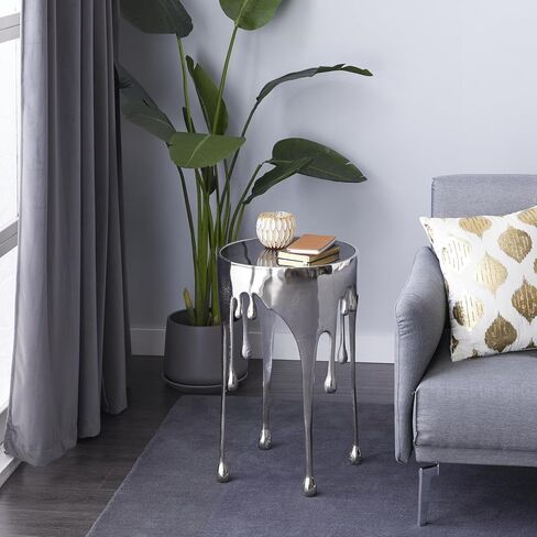 Deco 79 Metal Metal Abstract Abstract Table مع تصميم ذوبان وأعلى من الزجاج المظلل ، 16 '× 16' × 25 '، الذهب in Saudi Arabia