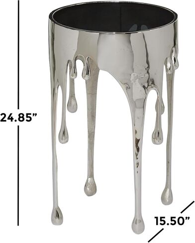 Deco 79 Metal Metal Abstract Abstract Table مع تصميم ذوبان وأعلى من الزجاج المظلل ، 16 '× 16' × 25 '، الذهب in Saudi Arabia