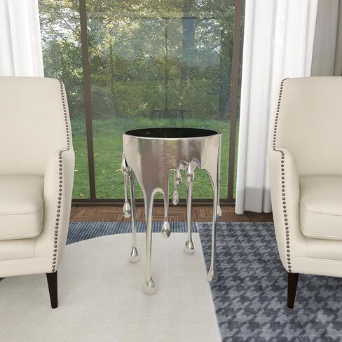 Deco 79 Metal Metal Abstract Abstract Table مع تصميم ذوبان وأعلى من الزجاج المظلل ، 16 '× 16' × 25 '، الذهب in Saudi Arabia