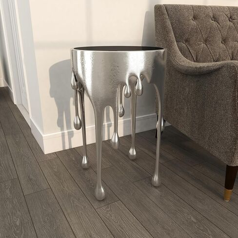 Deco 79 Metal Metal Abstract Abstract Table مع تصميم ذوبان وأعلى من الزجاج المظلل ، 16 '× 16' × 25 '، الذهب in Saudi Arabia