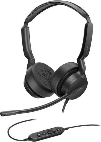 Yealink UH42 USB-A Headset with Microphone for PC Computer, Wired Headset Teams Certified, Noise Cancelling Mic, in Line Control, Mute Button, Cable Length 7.05FT, All Day Comfort in Saudi Arabia