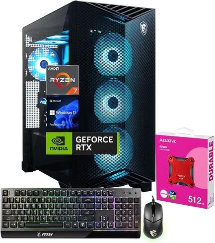 MSI Codex R2 RTX 5060 PRO VR Ready Gaming Desktop ، Intel I7-13700F (Beats I9-12900) ، NVIDIA RTX 5060 ، RGB Light ، 64GB DDR5 RAM ، 2TB SSD ، Gaming Mouse & KB ، Bundle with SL660 512GB in Saudi Arabia