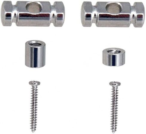 مثبتات سلسلة أسطوانة الجيتار، دليل السلسلة، مجموعة مكونة من قطعتين من أشجار سلسلة الكروم، للجيتار الكهربائي (فضي) in Kuwait