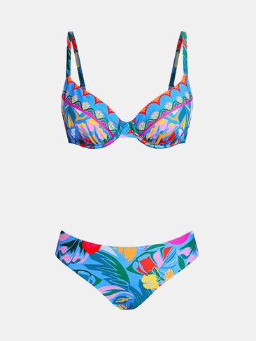 CUPSHE Women's Bikini Sets Two Piece Swimsuit V Wire Underwire Push Up Bathing Suit Mid Rise Back Hook Adjustable Straps in Saudi Arabia