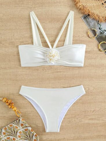 Women 3D Floral Bathing Suit Swimsuit Bikini Sets in Saudi Arabia