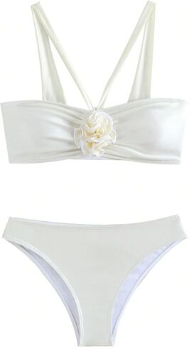 Women 3D Floral Bathing Suit Swimsuit Bikini Sets in Saudi Arabia