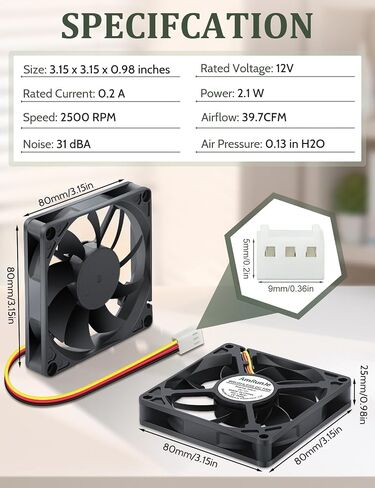 40mm x 10mm 3Pin DC Brushless Fan High Speed 12V 4500RPM for 3D Printer DVR DIY Computer Case Projector Switches Power Supply Inverter 2 Packs in Kuwait