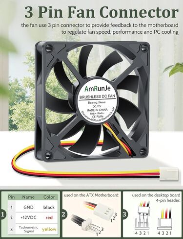 40mm x 10mm 3Pin DC Brushless Fan High Speed 12V 4500RPM for 3D Printer DVR DIY Computer Case Projector Switches Power Supply Inverter 2 Packs in Kuwait