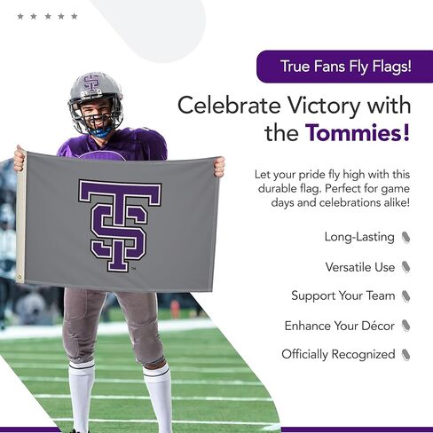 St. Thomas Tommies 2' x 3' College Sports Printed Flag - NCAA Licensed - Nylon - Tommies School Banner (Purple, White) in Kuwait