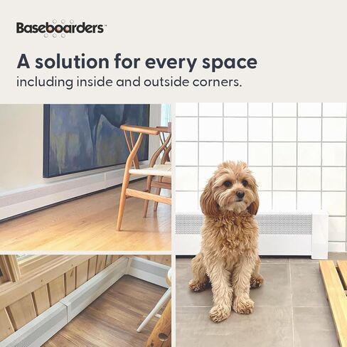 Baseboarders Basic Series 3 ft Galvanized Steel Easy Slip-On Baseboard Heater Cover and Endcaps for Hydronic [Water] Systems - White - Perfect for Bathrooms [3 ft Cover + L&R End Caps Bundle] in Saudi Arabia