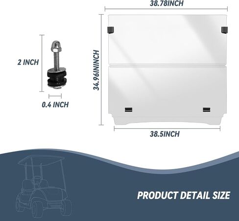 غولف عربة الزجاج الأمامي لـ Yamaha G29/Drive 2007-2016 طرازات الغاز والكهرباء ، 5 ملم قابلة للطي ، واضحة شفافة للغاية ومقاومة للأثر in Kuwait