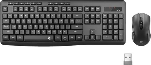 Redragon Wireless Keyboard and Mouse Combo, 2.4G Full-Sized Ergonomic Computer Keyboard and 5 Level DPI Adjustable Wireless Mouse for Windows, Mac OS Desktop/Laptop/PC, BS-7367-B in Saudi Arabia