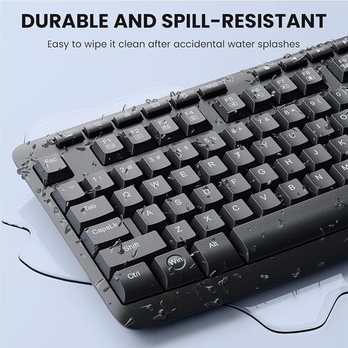 Redragon Wireless Keyboard and Mouse Combo, 2.4G Full-Sized Ergonomic Computer Keyboard and 5 Level DPI Adjustable Wireless Mouse for Windows, Mac OS Desktop/Laptop/PC, BS-7367-B in Saudi Arabia