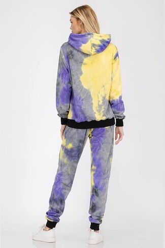 WEIV GEAR Women's Active Sweatsuits – Tie Dye Print 2 Piece Set Outfit Tracksuit Casual Pullover Tops and Sweatpants Joggers in Saudi Arabia