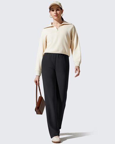 G4Free Smoofit Fleece Lined Sweatpants for Women Wide Leg Drawcord Thermal Casual Pants with Pockets in Saudi Arabia