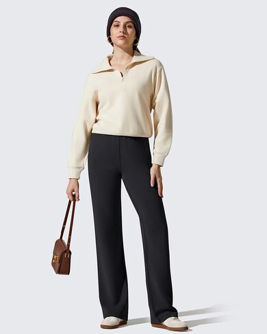 G4Free Smoofit Fleece Lined Sweatpants for Women Wide Leg Drawcord Thermal Casual Pants with Pockets in Saudi Arabia