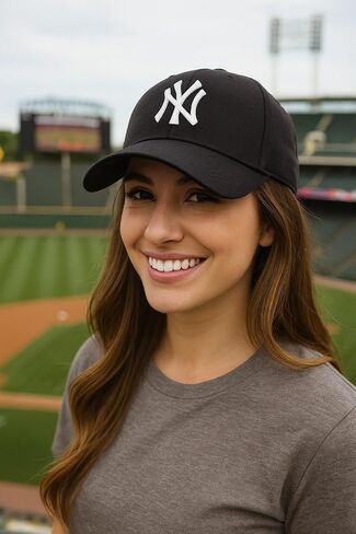 قبعة بيسبول MVP مرخصة رسميًا من نيويورك باللونين الأسود/الأبيض، الإصدار الكلاسيكي، مطرزة قابلة للتعديل، شعار فريق نيويورك المنزلي، قبعة كرة رياضية منظمة in Saudi Arabia