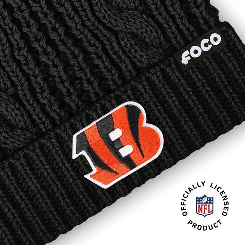 قبعة FOCO للسيدات من Cincinnati Bengals بشعار الدوري الوطني لكرة القدم الأمريكية من الفرو الصناعي، لون الفريق in Saudi Arabia