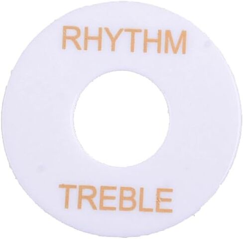 Pro Self Adhesive LP Guitar Toggle Switch Plate Washer Pickup Switch Rhythm Treble Ring for USA Les Paul Style Electric Guitar, Black with White Words (Set of 2) in Kuwait