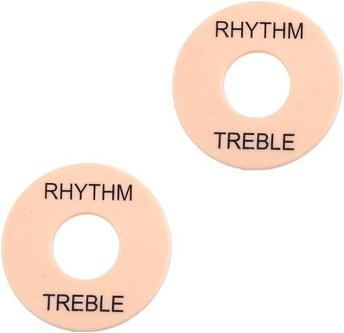 Pro Self Adhesive LP Guitar Toggle Switch Plate Washer Pickup Switch Rhythm Treble Ring for USA Les Paul Style Electric Guitar, Black with White Words (Set of 2) in Kuwait