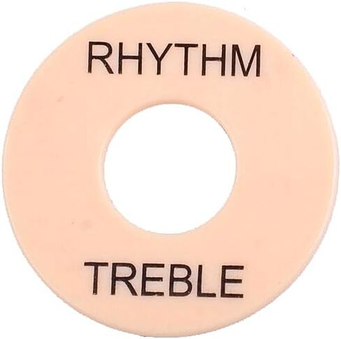 Pro Self Adhesive LP Guitar Toggle Switch Plate Washer Pickup Switch Rhythm Treble Ring for USA Les Paul Style Electric Guitar, Black with White Words (Set of 2) in Kuwait