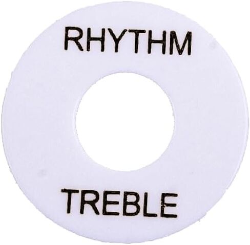 Pro Self Adhesive LP Guitar Toggle Switch Plate Washer Pickup Switch Rhythm Treble Ring for USA Les Paul Style Electric Guitar, Black with White Words (Set of 2) in Kuwait