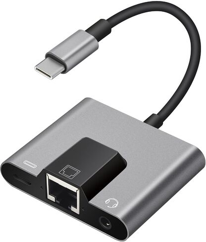 Lightning to RJ45 Ethernet Adapter Network Adapter, Support 10/100Mbps Ethernet Network, with Lightning Charge Port and 3.5mm Audio Jack, Compatible with iPhone 14 13 12 11/iPad in Saudi Arabia